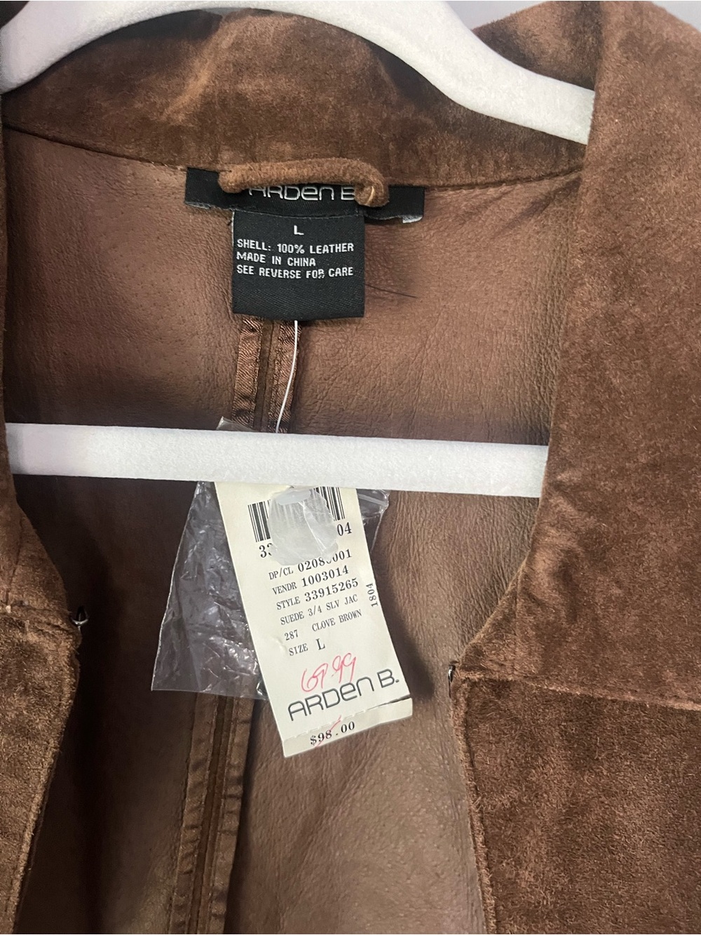 Arden B Brown Suede Cropped Jacket - Picture 2 of 3